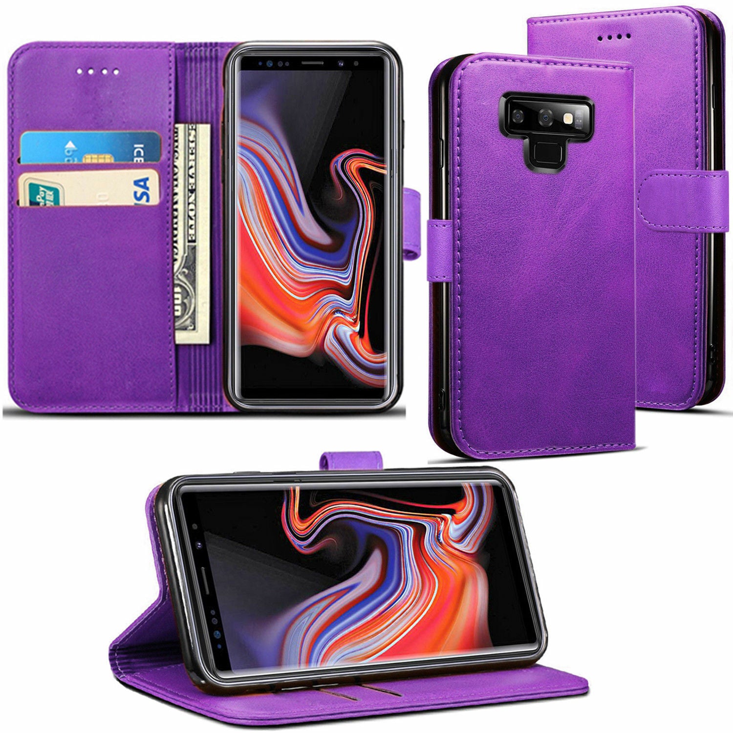 Leather Folio Wallet Case for Samsung Galaxy Note 9 Leather Folio Wallet Case for Samsung Galaxy Note 9